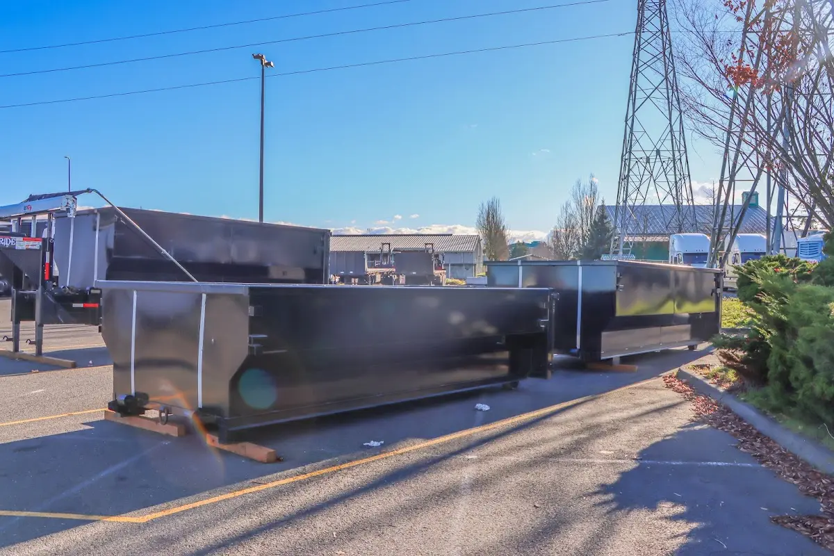 Roll-off dumpster ready for waste disposal at job site for 4 Yard Dumpster Rental in Salisbury